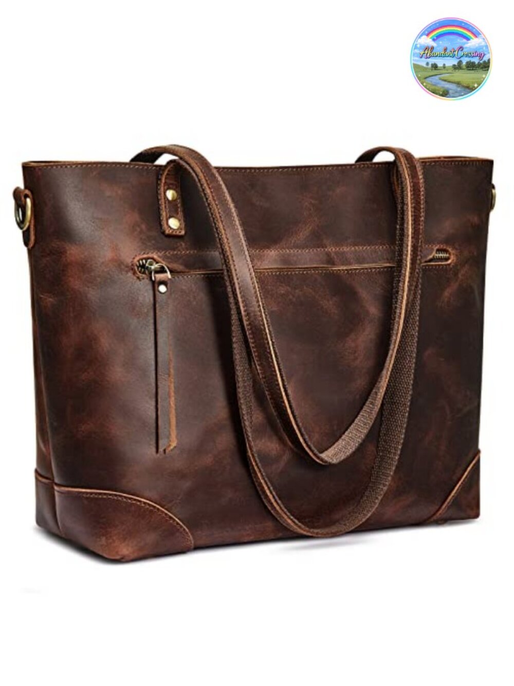 Genuine Leather Tote Bag Laptop Shoulder Crossbody Purse Handbag